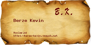 Berze Kevin névjegykártya