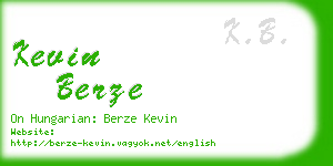 kevin berze business card